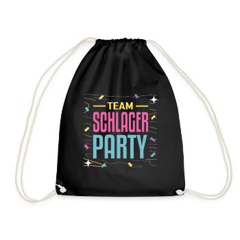 Team Schlager Party Schlagermusik Schlagerparty - Turnbeutel - Schwarz - Vorne