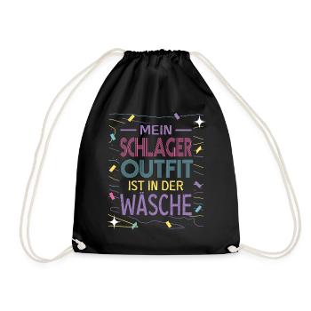 Mein Schlager Outfit ist in der Wäsche - Turnbeutel - Schwarz - Vorne