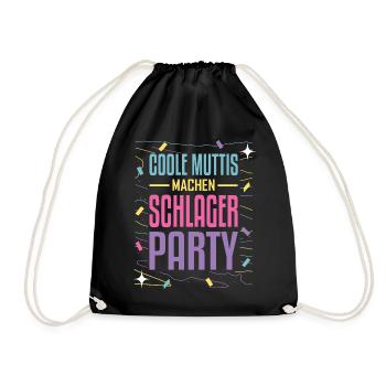 Coole Muttis machen Schlager Party Schlagermusik - Turnbeutel - Schwarz - Vorne