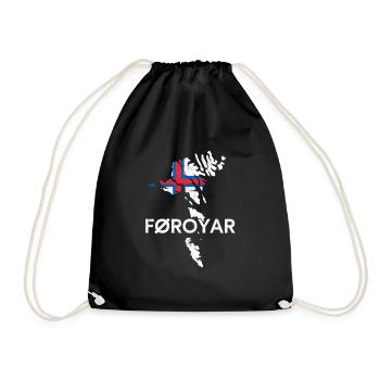 Faroe Islands, Flag Faroe Islands - Drawstring Bag - black - Front