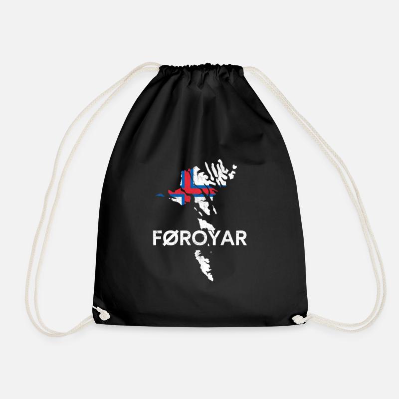 faroe islands, flag faroe islands - Turnbeutel - Schwarz