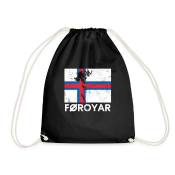 Faroe Islands, Flag Faroe Islands - Drawstring Bag - black - Front
