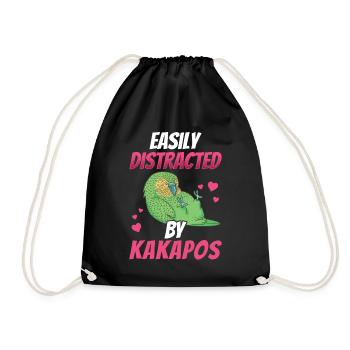 Kakapo distracts flightless parrot Kakapo - Drawstring Bag - black - Front