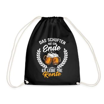 Das Schuften Hat Ein Ende Es Lebe Die Rente - Turnbeutel - Schwarz - Vorne