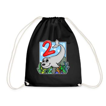 2 anniversaire 2 ans avec motif animal - deux - Sac de sport léger - noir - Devant