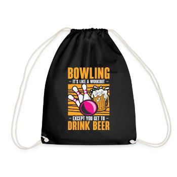 Bowling Women Bowler Strike - Drawstring Bag - black - Front