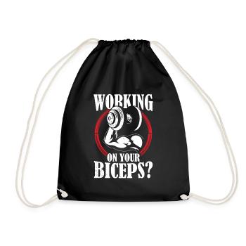 Arbeiten Sie An Ihrem Bizeps Workout Muskeln Curls - Turnbeutel - Schwarz - Vorne