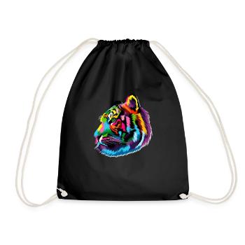 Wild Cat Big Cat King Tiger Siberian Tiger - Drawstring Bag - black - Front