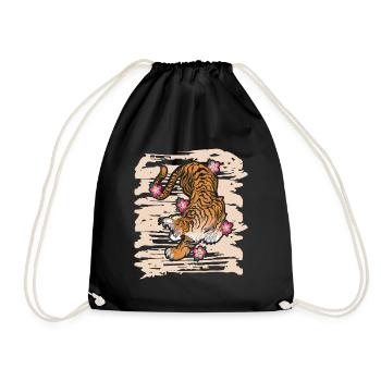 Wild Cat Big Cat King Tiger Siberian Tiger - Drawstring Bag - black - Front