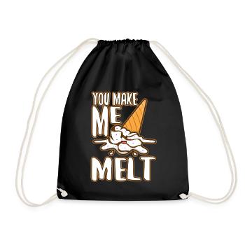 You make me melt, ice cream - Drawstring Bag - black - Front