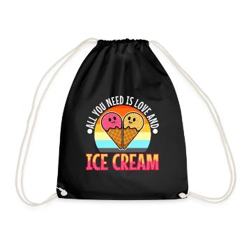 All you need is love and ice cream - Turnbeutel - Schwarz - Vorne