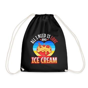 All you need is love and ice cream - Turnbeutel - Schwarz - Vorne