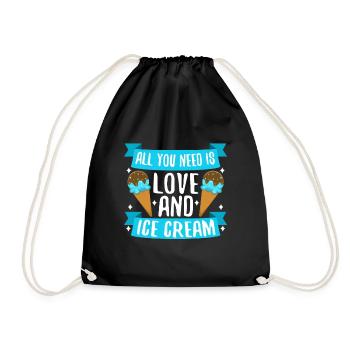 Tout ce dont vous avez besoin, c’est d’amour et de crème glacée - Sac de sport léger - noir - Devant