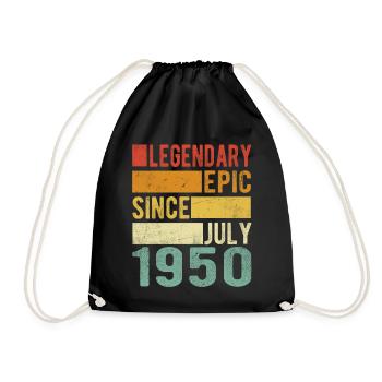 Birthday: July 1950 Legendary Epic - Drawstring Bag - black - Front