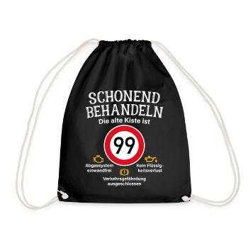 99. Geburtstag Schonend Behandeln 99 Alte Kiste 99 - Turnbeutel - Schwarz - Vorne