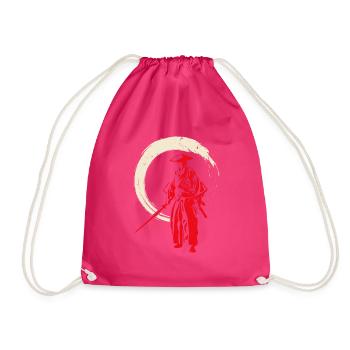 Retro Samurai Warrior - Drawstring Bag - fuchsia - Front
