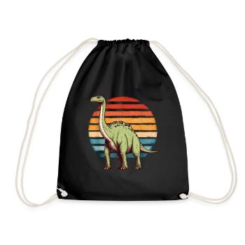 Brachiosaurus Dinosaur Dino Paleontologist - Drawstring Bag - black - Front