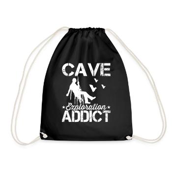 Cave exploration caving caving - Drawstring Bag - black - Front
