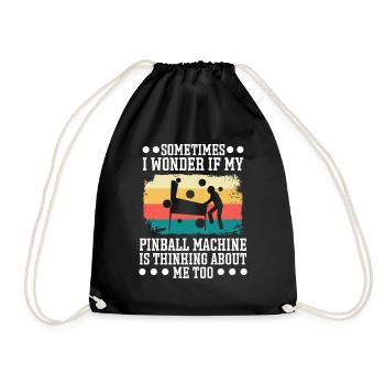 Jeu de flipper amusant - Sac de sport léger - noir - Devant