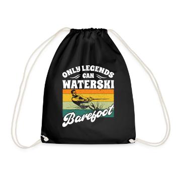 Barefoot Waterskiing - Drawstring Bag - black - Front