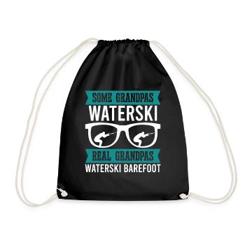Barefoot Waterskiing Grandpa - Drawstring Bag - black - Front