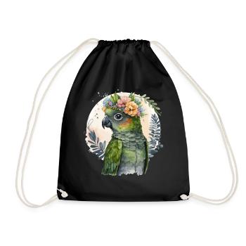 Mignon Conure Perroquet Oiseau Fleur Couronne Oiseaux de compagnie - Sac de sport léger - noir - Devant