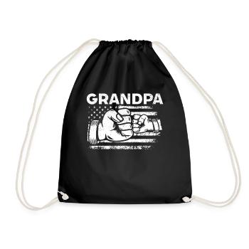 Grandpa Fathers Day USA Flag & Father's Day - Turnbeutel - Schwarz - Vorne