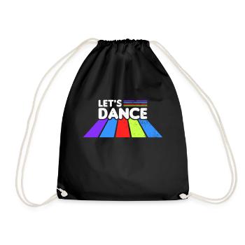 80s Retro CostumeTheme Party Costume 90s Party - Drawstring Bag - black - Front