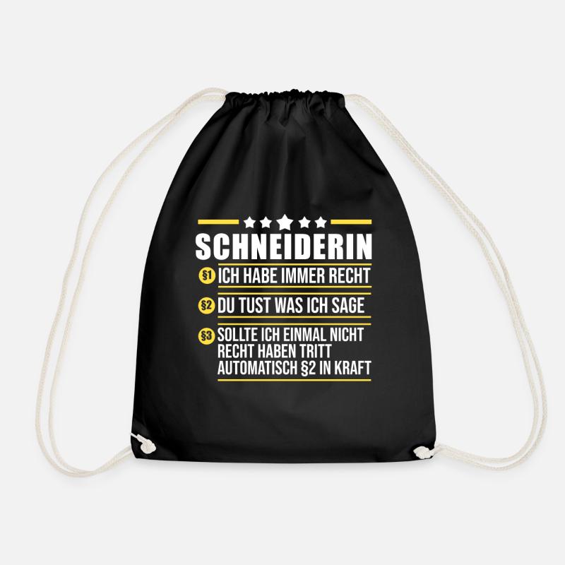 Näher Schneiderin - Turnbeutel - Schwarz