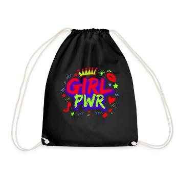 80s Retro CostumeTheme Party Costume 90s Party - Drawstring Bag - black - Front