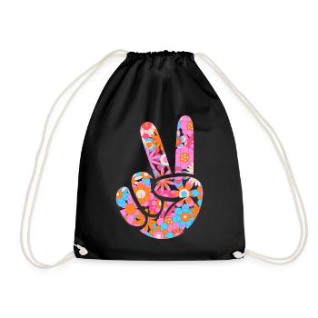 80s Retro CostumeTheme Party Costume 90s Party - Drawstring Bag - black - Front