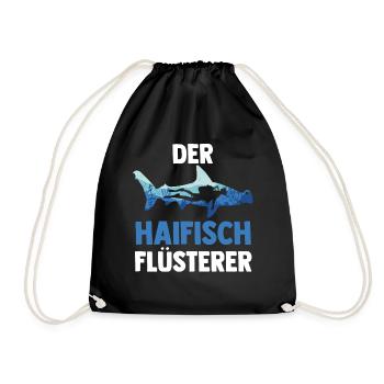 Fische Haifisch - Turnbeutel - Schwarz - Vorne