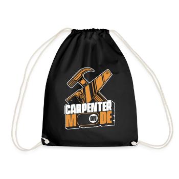 Carpenter Mode On Carpenter Wood Mechanic - Drawstring Bag - black - Front