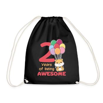Hamster pour les enfants de 2e anniversaire de deux ans - Sac de sport léger - noir - Devant