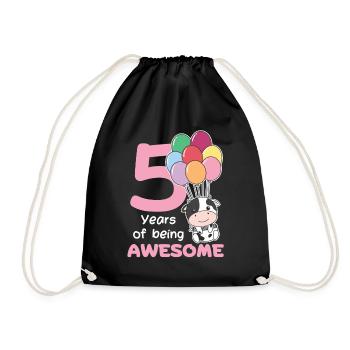 Vache pour les enfants de 5 ans - Sac de sport léger - noir - Devant