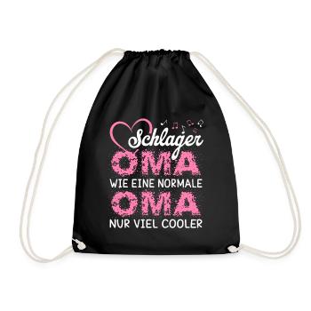 Schlager Oma wie eine normale Oma nur cooler - Turnbeutel - Schwarz - Vorne