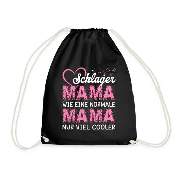Schlager Mama wie eine normale Mama nur cooler - Turnbeutel - Schwarz - Vorne