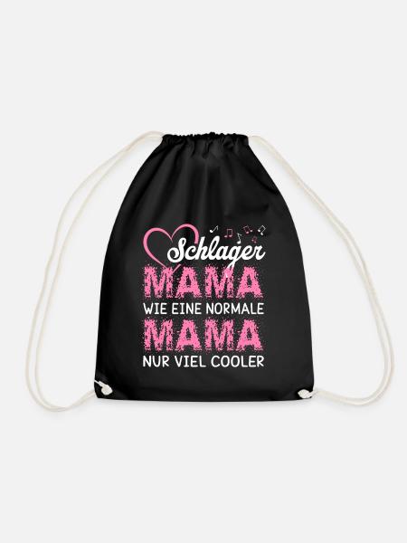 Schlager Mama wie eine normale Mama nur cooler - Turnbeutel - Schwarz