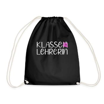 Klassenlehrerin Klasse Lehrerin Grundschullehrerin - Turnbeutel - Schwarz - Vorne