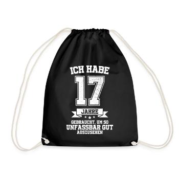 17. Geburtstag Geschenk Habe 17 Jahre Gebraucht - Turnbeutel - Schwarz - Vorne