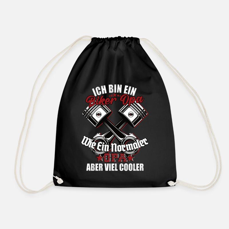Ich Bin Ein Biker Opa Spruch Geschenkidee - Turnbeutel - Schwarz