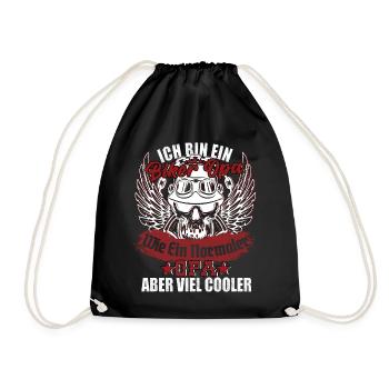 Ich Bin Ein Biker Opa Spruch Geschenkidee - Turnbeutel - Schwarz - Vorne