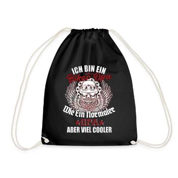 Ich Bin Ein Biker Opa Spruch Geschenkidee - Turnbeutel - Schwarz - Vorne