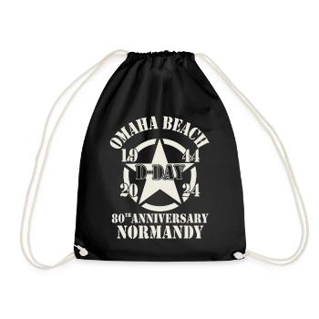 Omaha Beach 1944 D Day 2024 80th Anniversary - Drawstring Bag - black - Front