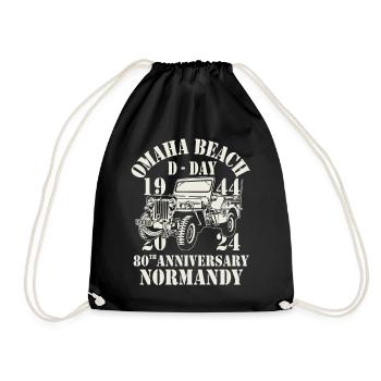 Omaha Beach D-Day 80th Anniversary Normandy - Drawstring Bag - black - Front