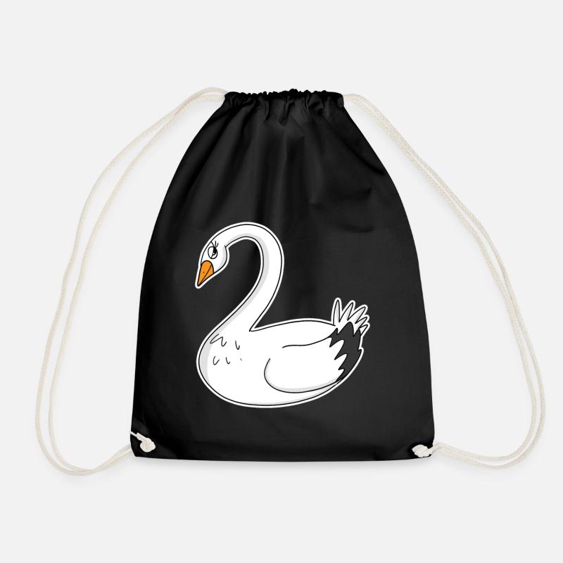 Schwan - Turnbeutel - Schwarz