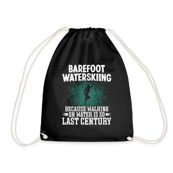 Barefoot waterskiing - Drawstring Bag - black - Front