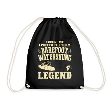 Waterskis Barefoot - Drawstring Bag - black - Front