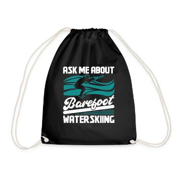 Barefoot Waterskiing - Drawstring Bag - black - Front