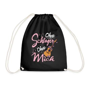 Ohne Schlager Ohne mich Schlagermusik - Turnbeutel - Schwarz - Vorne